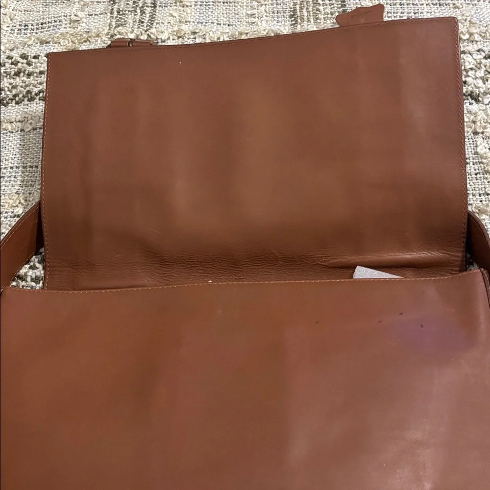 Maurizio Taiuti Leather‎ Cognac Men’s Classic Leather Messenger Crossbody Bag
